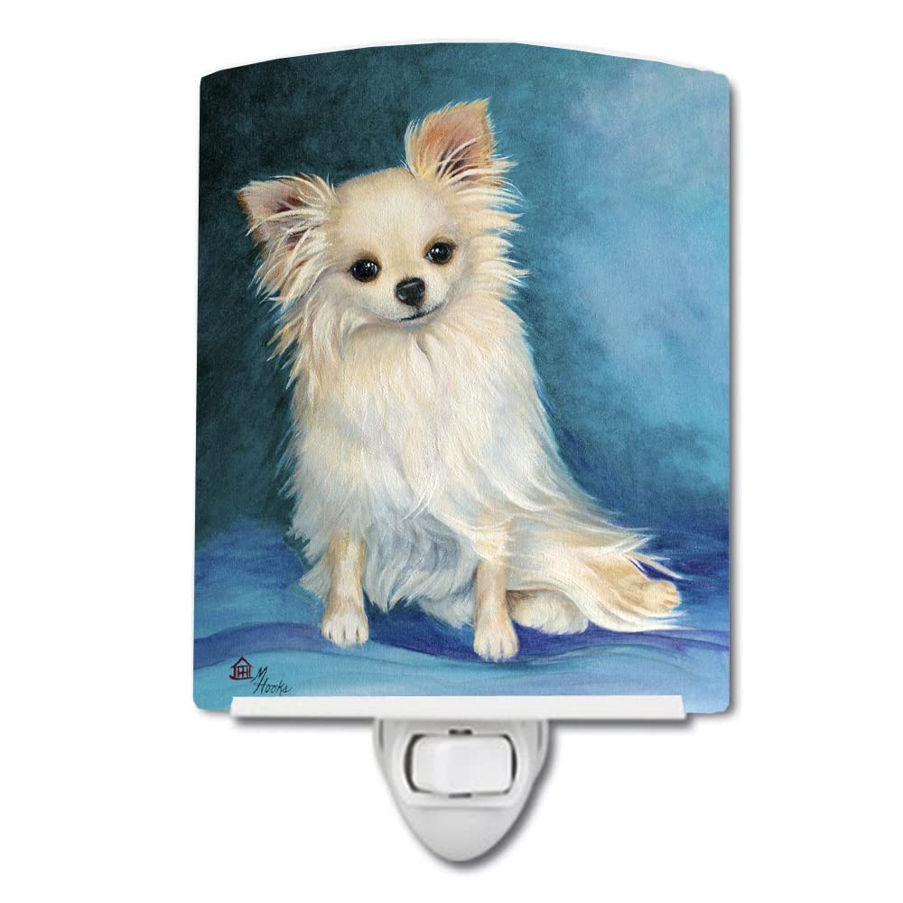 Caroline'S Treasures Jazz Chihuahua Long Hair Ceramic Night Light, Ul-Certified, 6&quot;X4&quot;