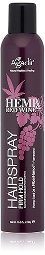 Agadir Hemp & Red Wine Firm Hold Hair Spray, 10.5 Oz - Strong Hold Hair Styling Spray