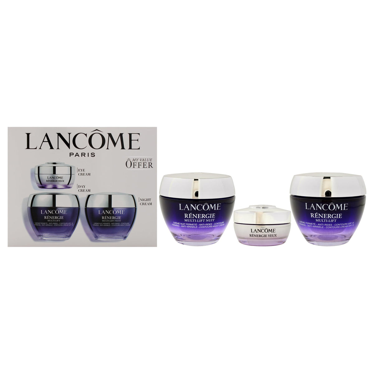 Lancôme Renergie Set For Women - 3 Pc Multi-Lift Day, Night & Eye Creams, Spf15, 1.