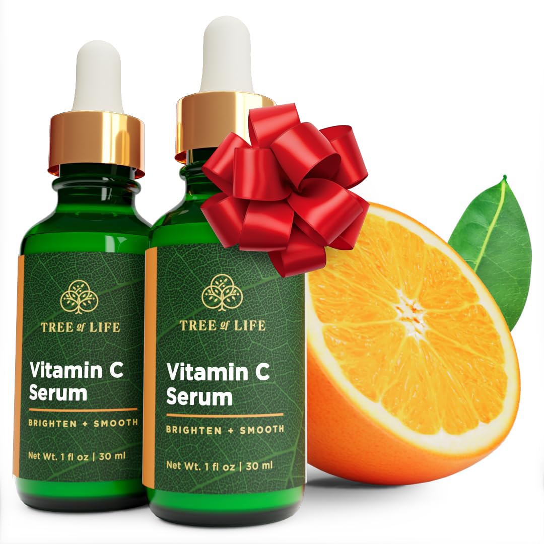 Tree Of Life Beauty Vitamin C Skin Care Set - Brightening Face Oil & Serums For Dry Skin, 2-Pack