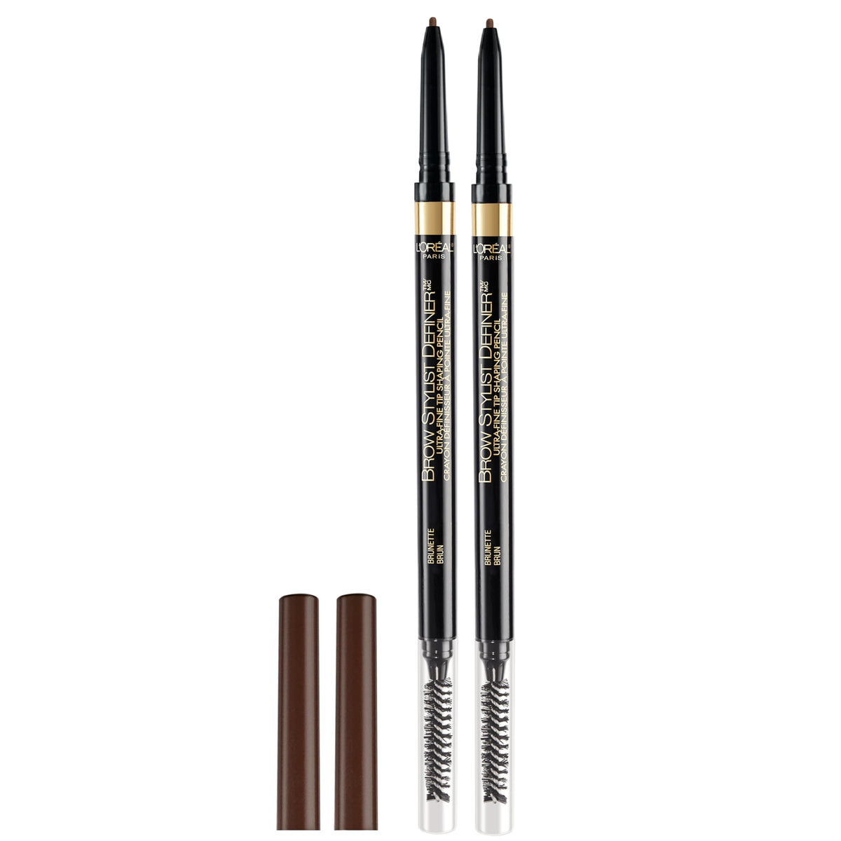 L'Oreal Paris Brow Stylist Definer Waterproof Pencil, Brunette, Ultra-Fine, Pack Of 2