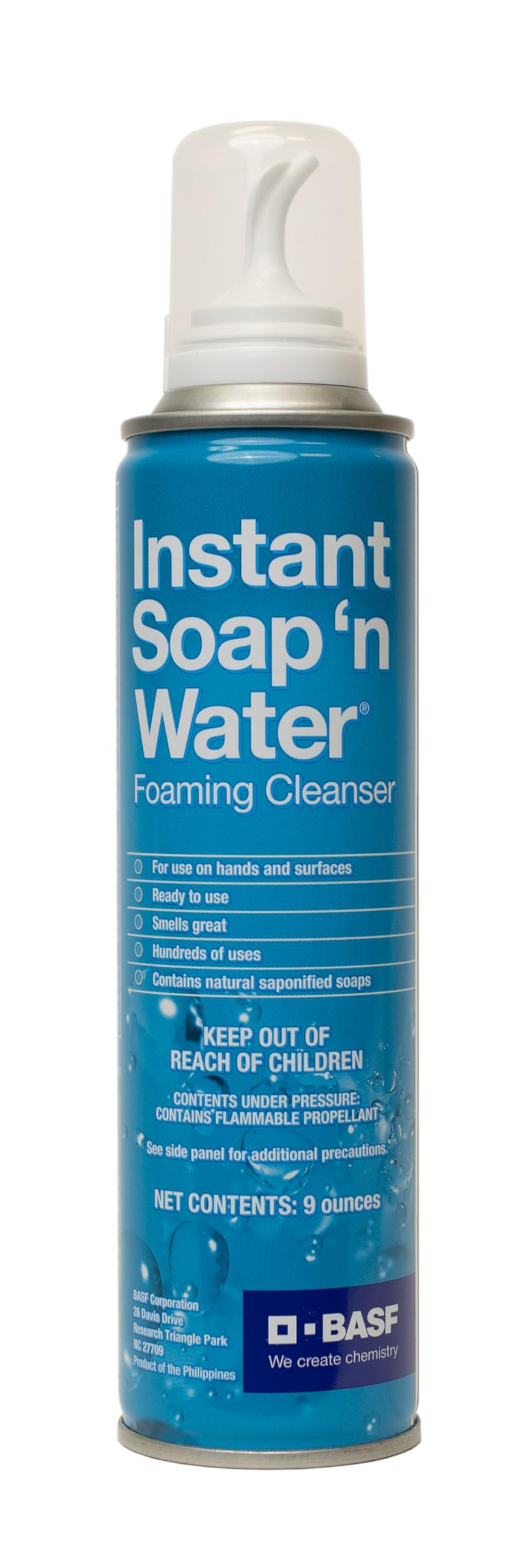 Basf Instant Soap 'N Water Foaming Hand Cleanser - No Rinse, 9 Oz, Travel-Friendly