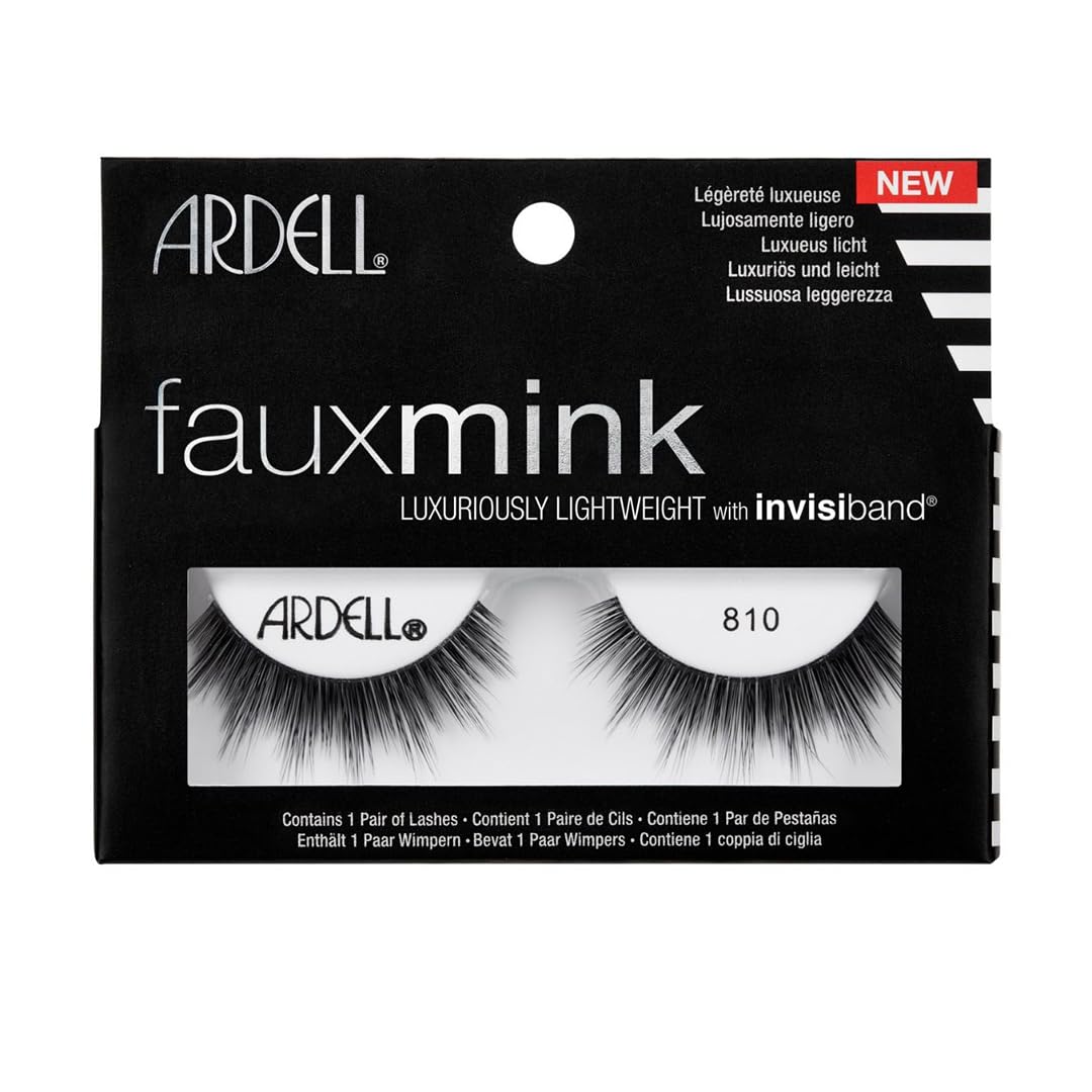 Ardell Faux Mink Eyelash 810 - Black, 1 Count, Lightweight & Natural Look