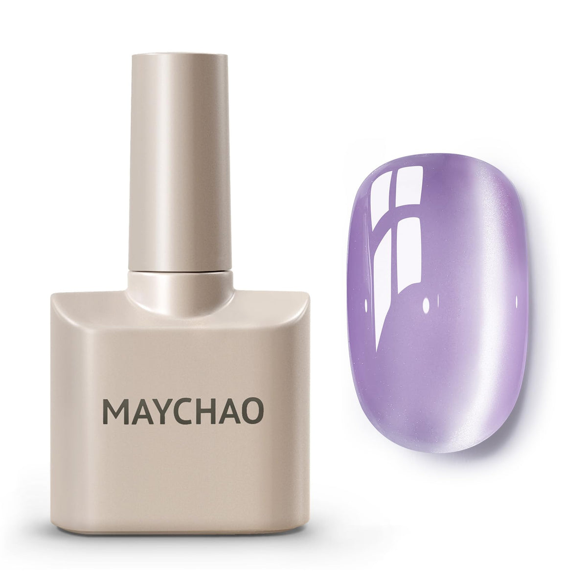 Maychao 15Ml Lilac Dream Cat Eye Gel Nail Polish - Holographic Magnetic Soak Off, Diy Manicure