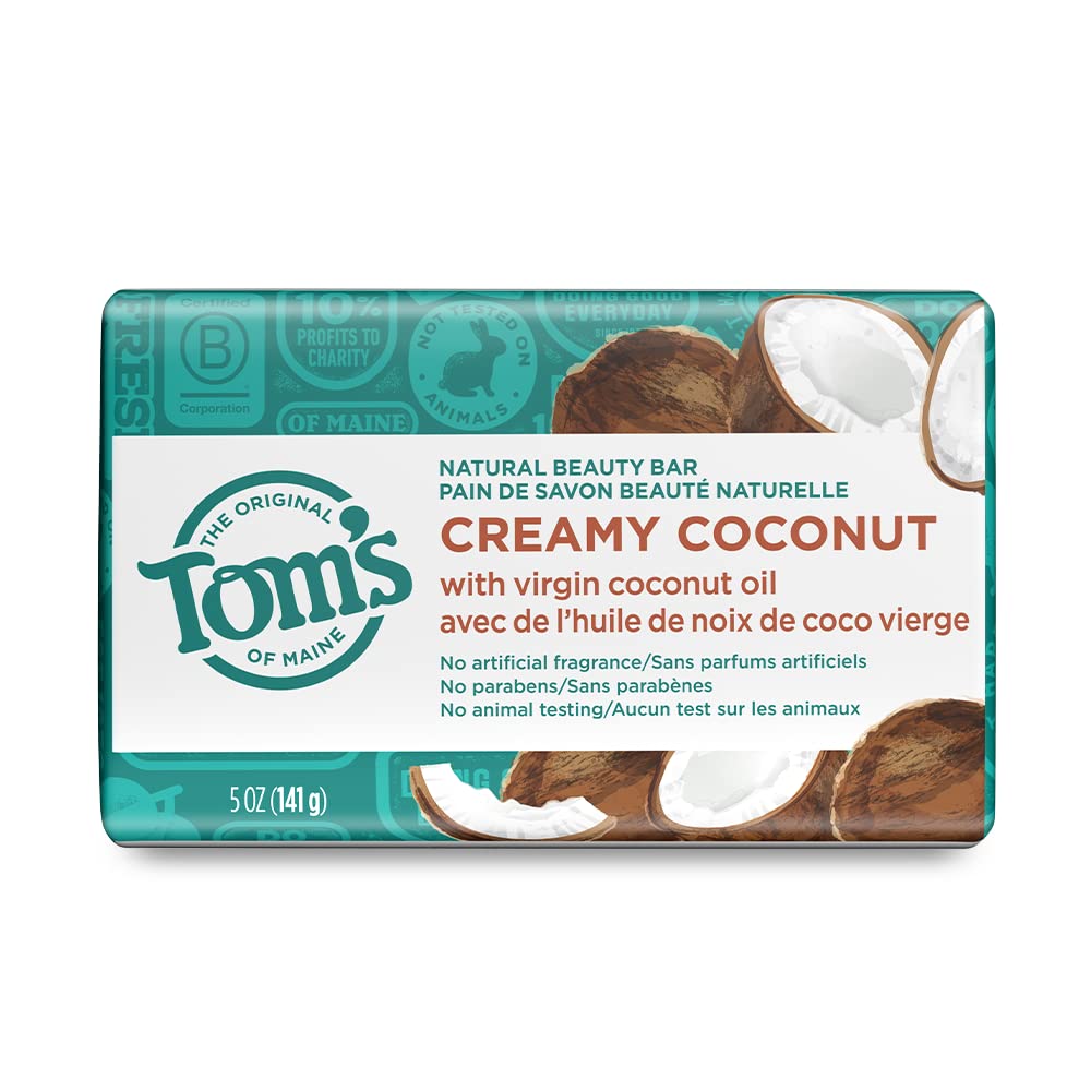 Tom's of Maine Natural Beauty Bar Soap, Creamy Coconut With Virgin Coconut Oil, 5 oz.