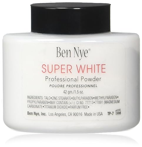 Ben Nye Classic Translucent Face Powder - Super White, 1.5 Oz, Ideal For Makeup Setting