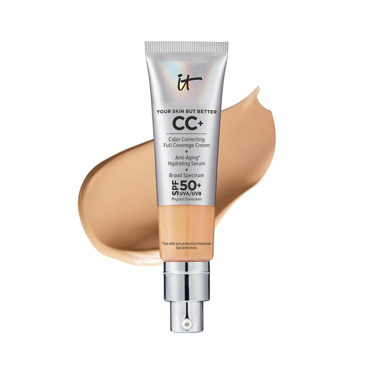 It Cosmetics Cc+ Cream, Medium Tan - Full-Coverage Foundation & Spf 50+ - 1.08 Fl Oz