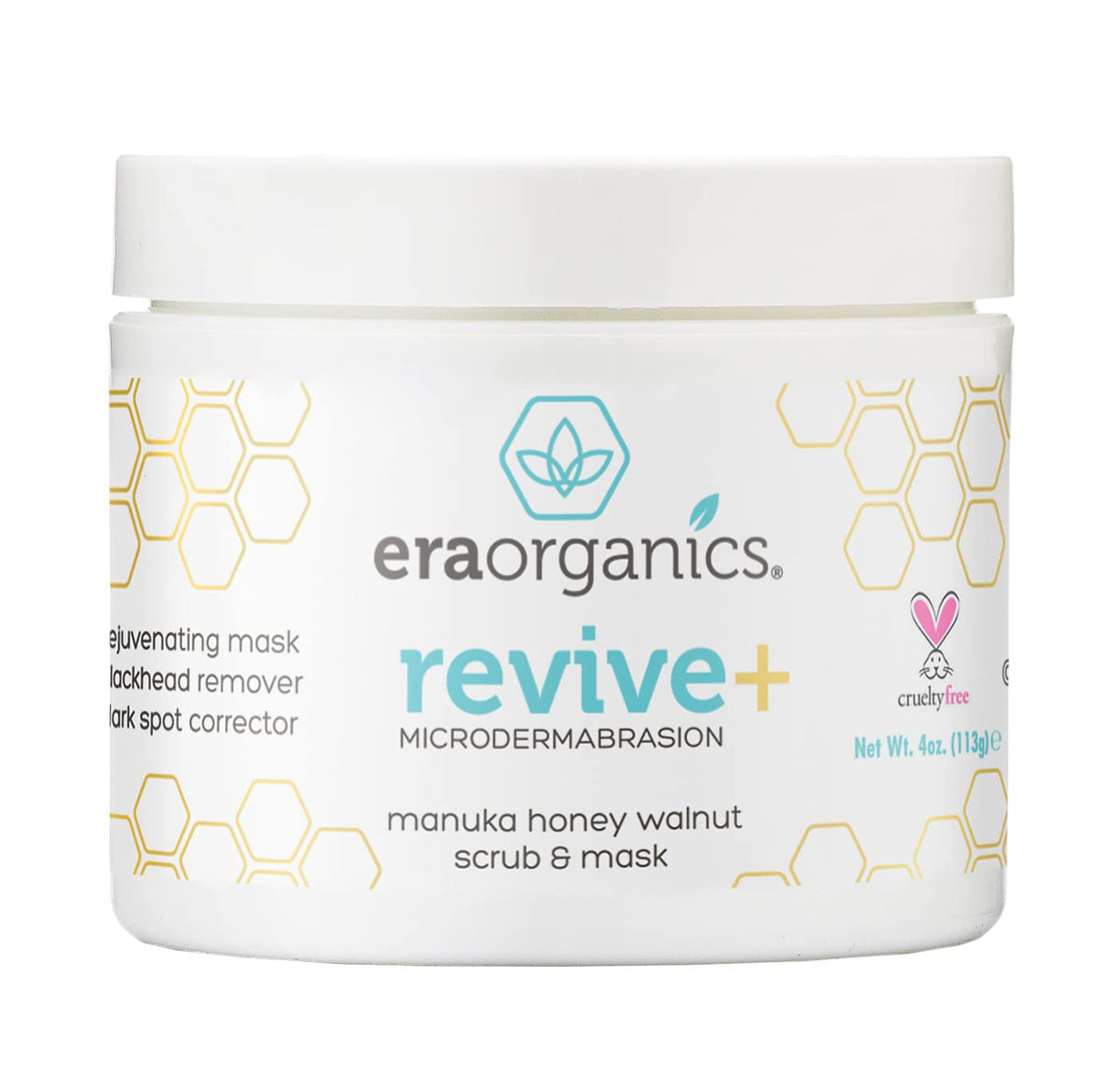 Era Organics Microdermabrasion Facial Scrub With Manuka Honey & Walnut For Dry Skin, 4 Oz