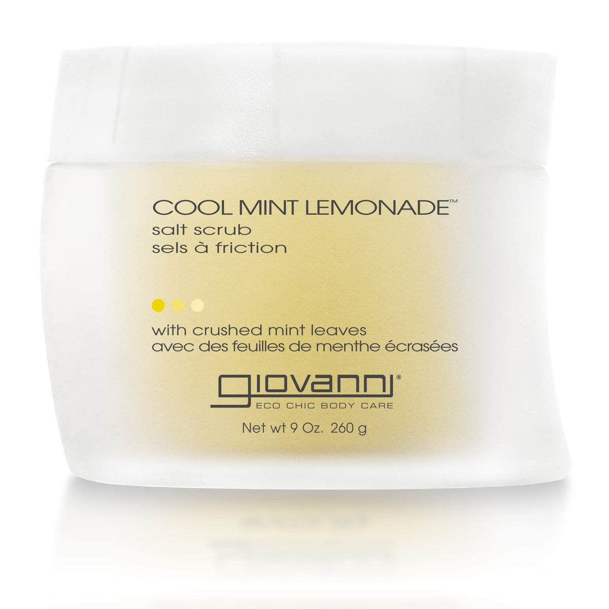 Giovanni Cool Mint Lemonade Salt Scrub - Energizing Body Exfoliant With Mint & Lemon - 9 Oz