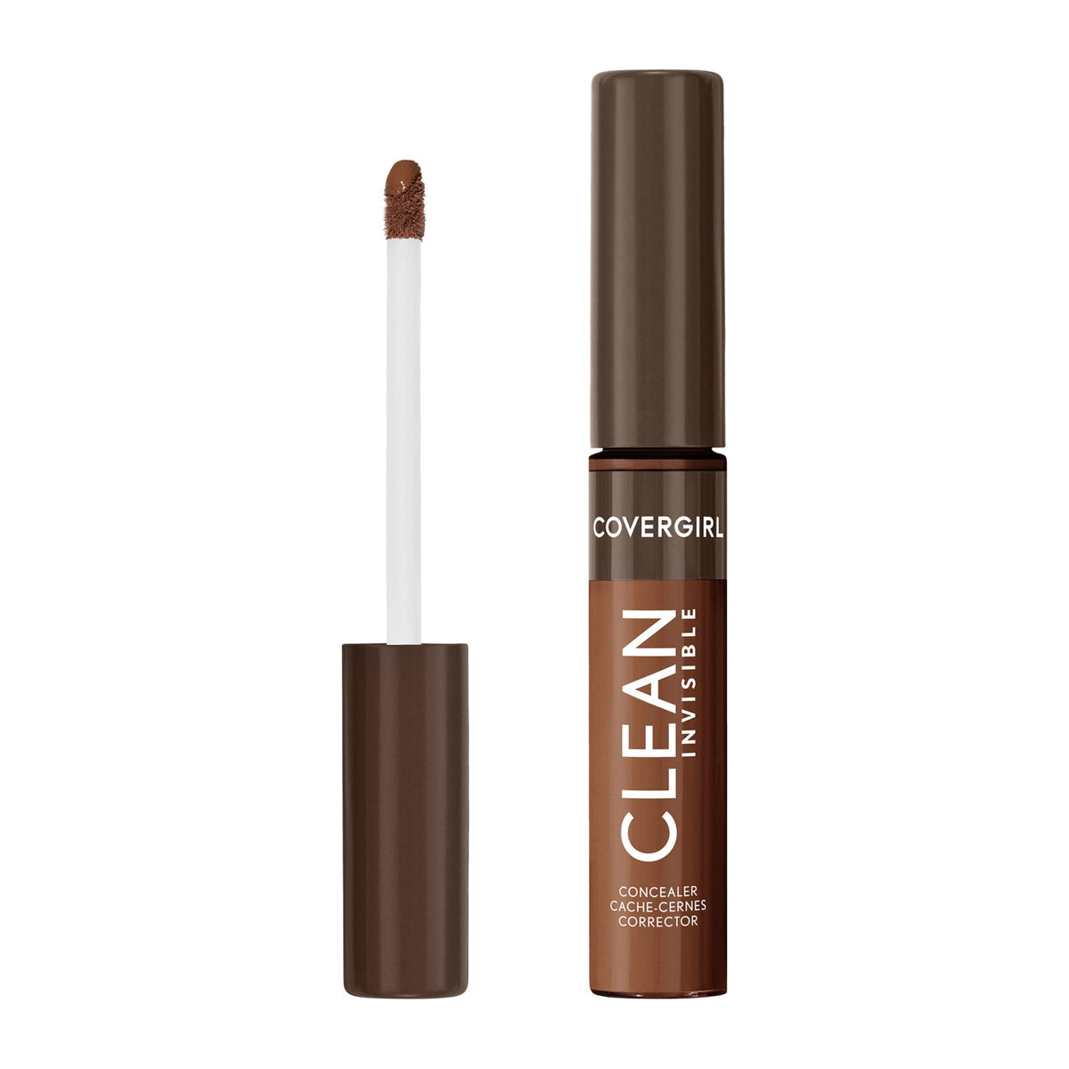 Covergirl Clean Invisible Concealer, Hydrating Vegan Formula, Deep Bronze 190, 0.23Oz