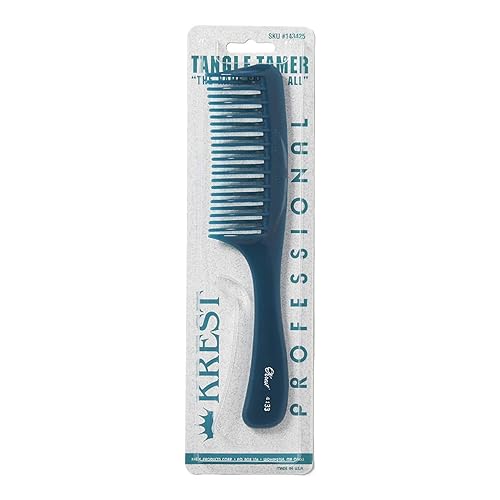 Krest Teal Tangle Tamer Curved Tooth Comb - 1 Count, Perfect for Detangling Hair