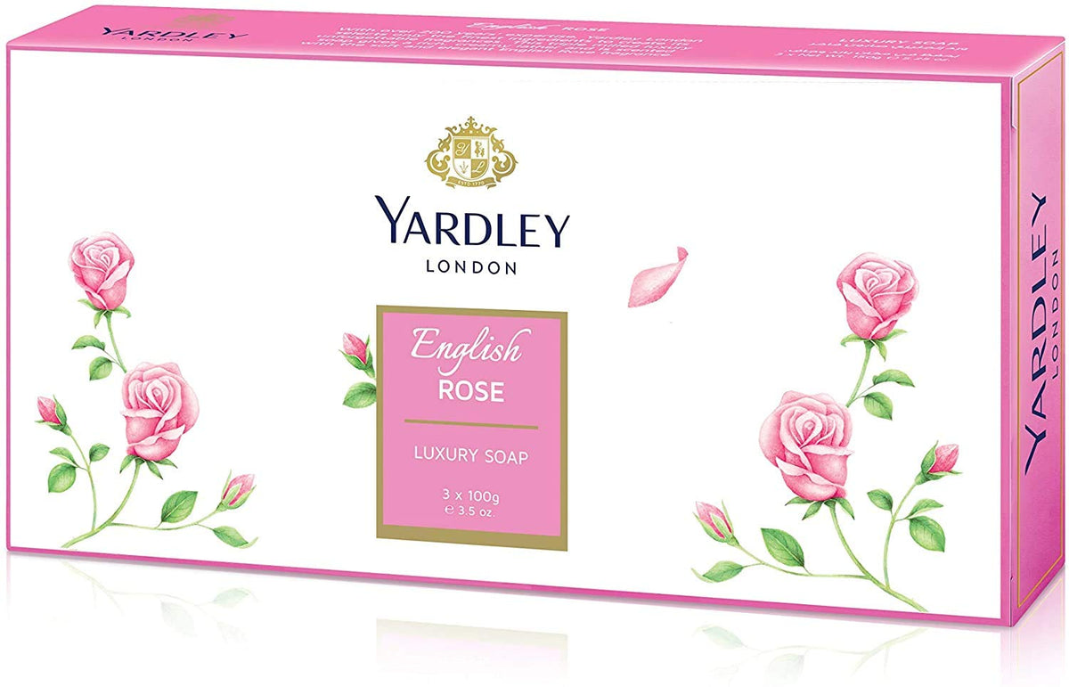 Yardley English Rose Soap - 3 Bar Box, 3.5 Ounce (Pack Of 3) - Luxurious Fr