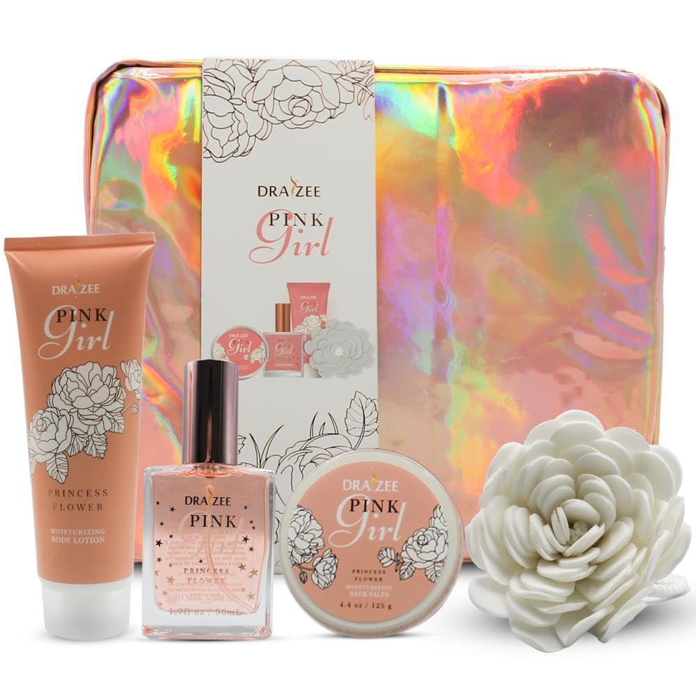 Valentine'S Day Spa Gift Set - Draizee 5-Piece Flower Scented Bath & Body Essentials For Her