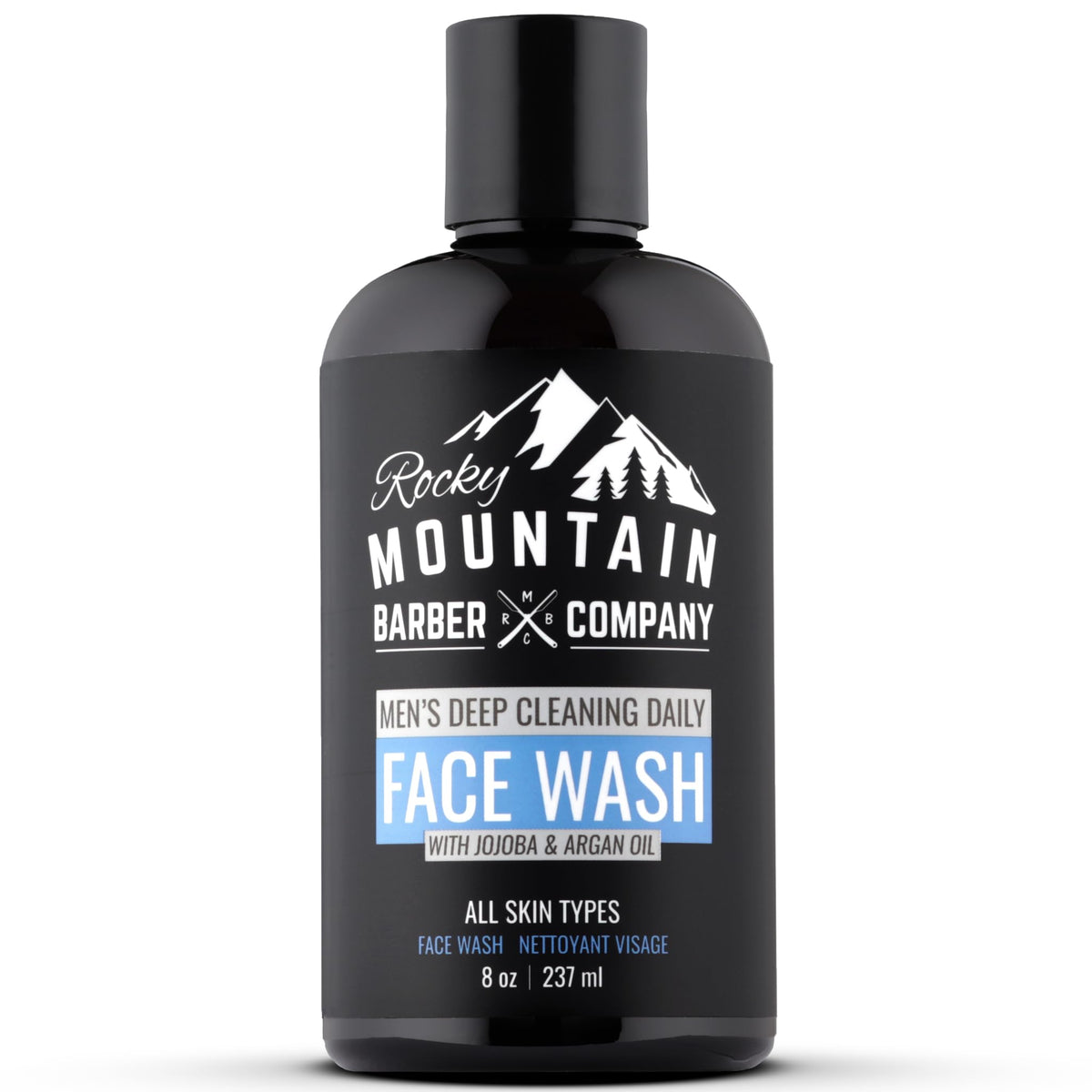 Rocky Mountain Barber Company Men'S Daily Face Wash - Unscented With Jojoba & Argan Oil, 8 Oz