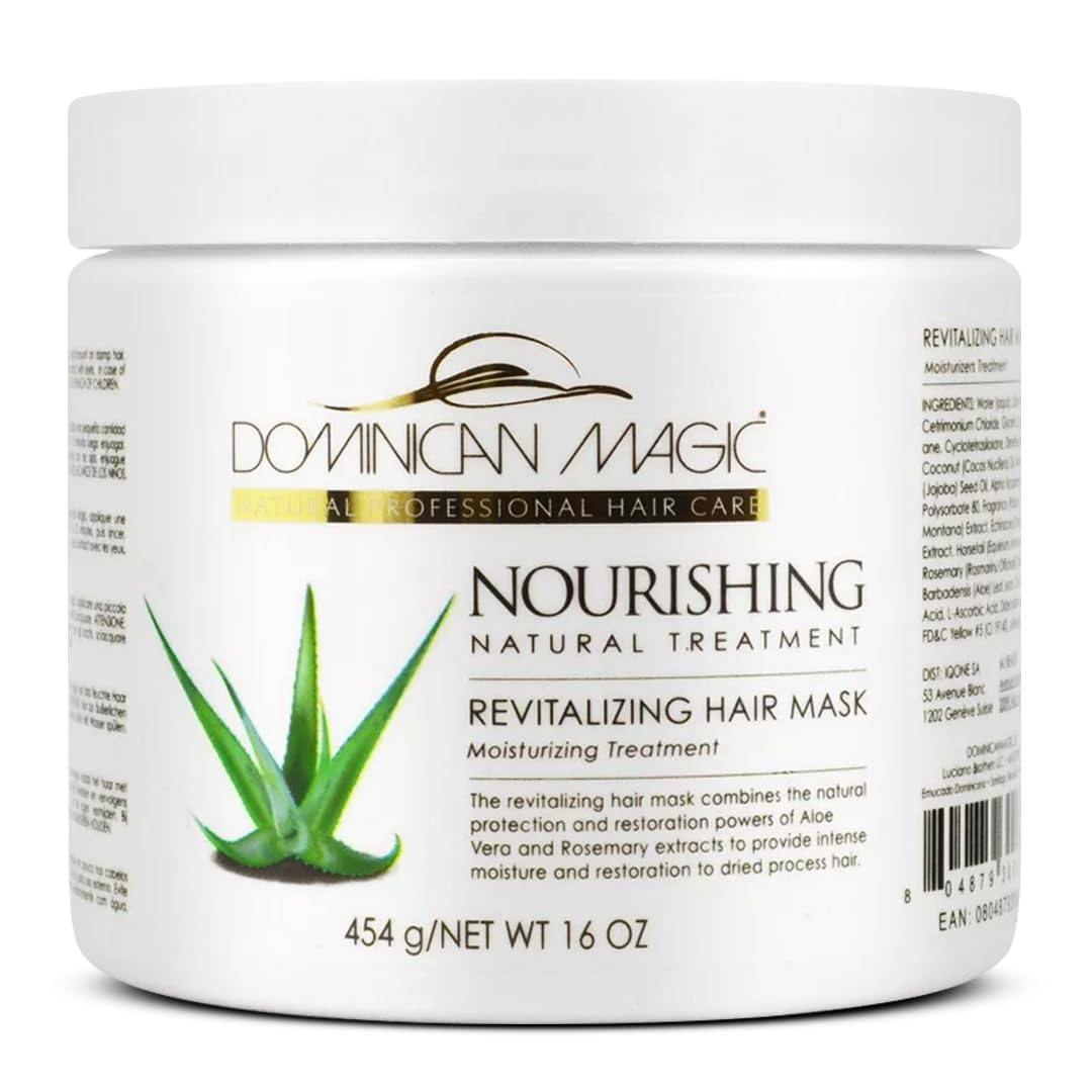 Dominican Magic Nourishing Hair Mask With Aloe Vera For Dry, Damaged Hair, 16Oz