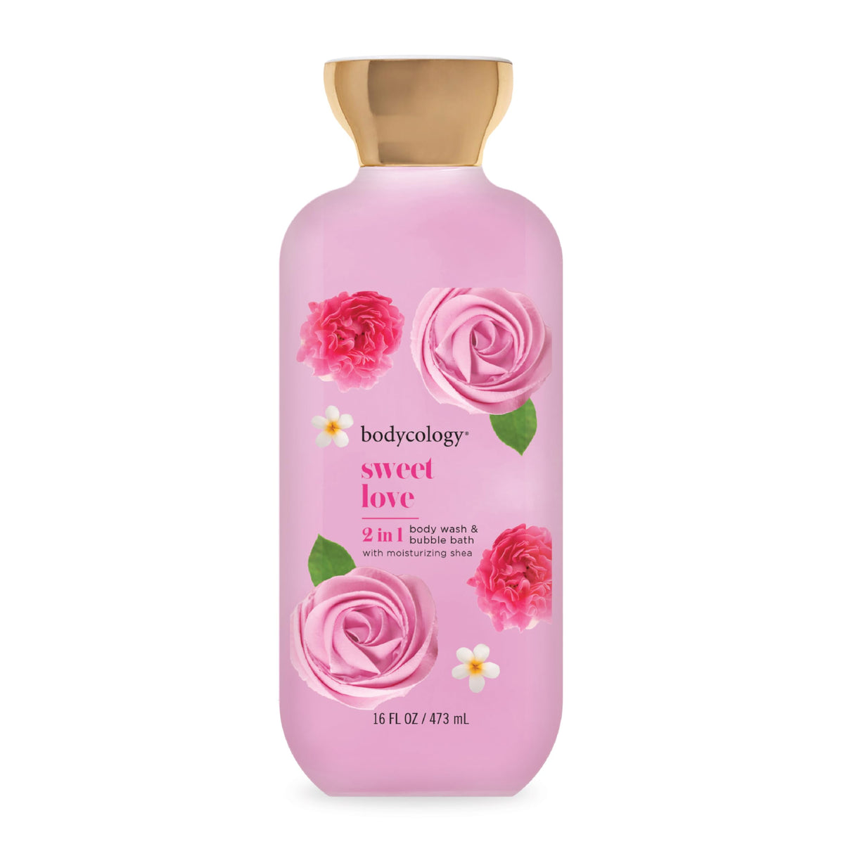 Bodycology 2-In-1 Body Wash & Bubble Bath, Sweet Love, 16 Fl Oz - Off White, Moisturizing Clean