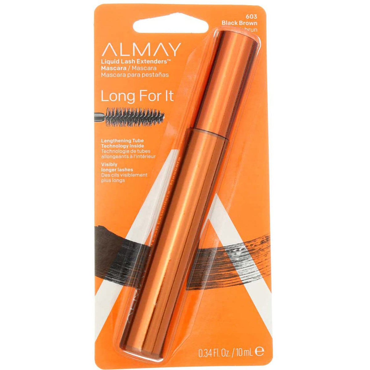 Almay Liquid Lash Extenders Mascara, Black Brown, 0.34 Fl Oz - Volumizing & Lengthening Formula