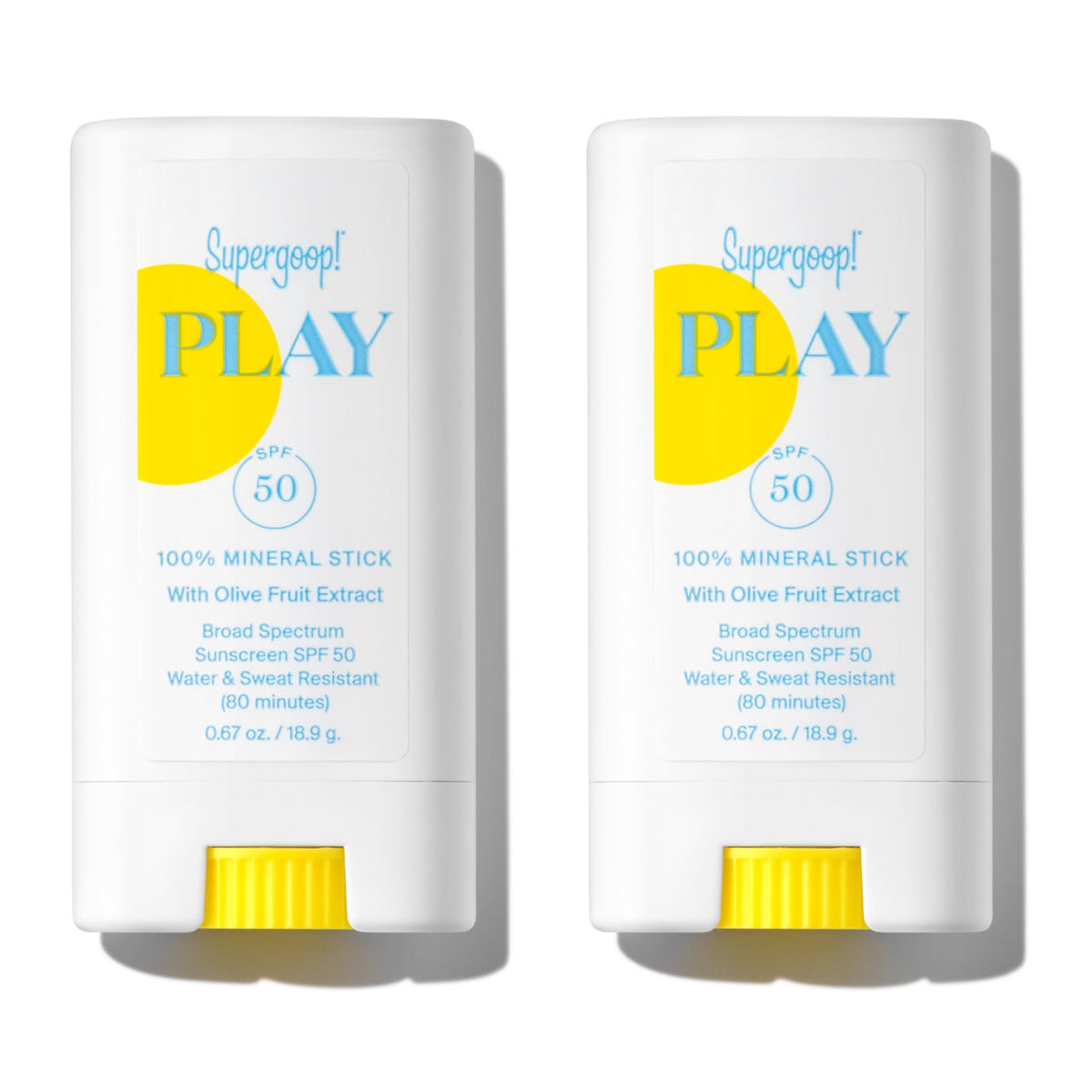 Supergoop! Play Mineral Stick Spf 50 - Pack Of 2, 0.67 Oz - Vegan Water-Resistant Suns