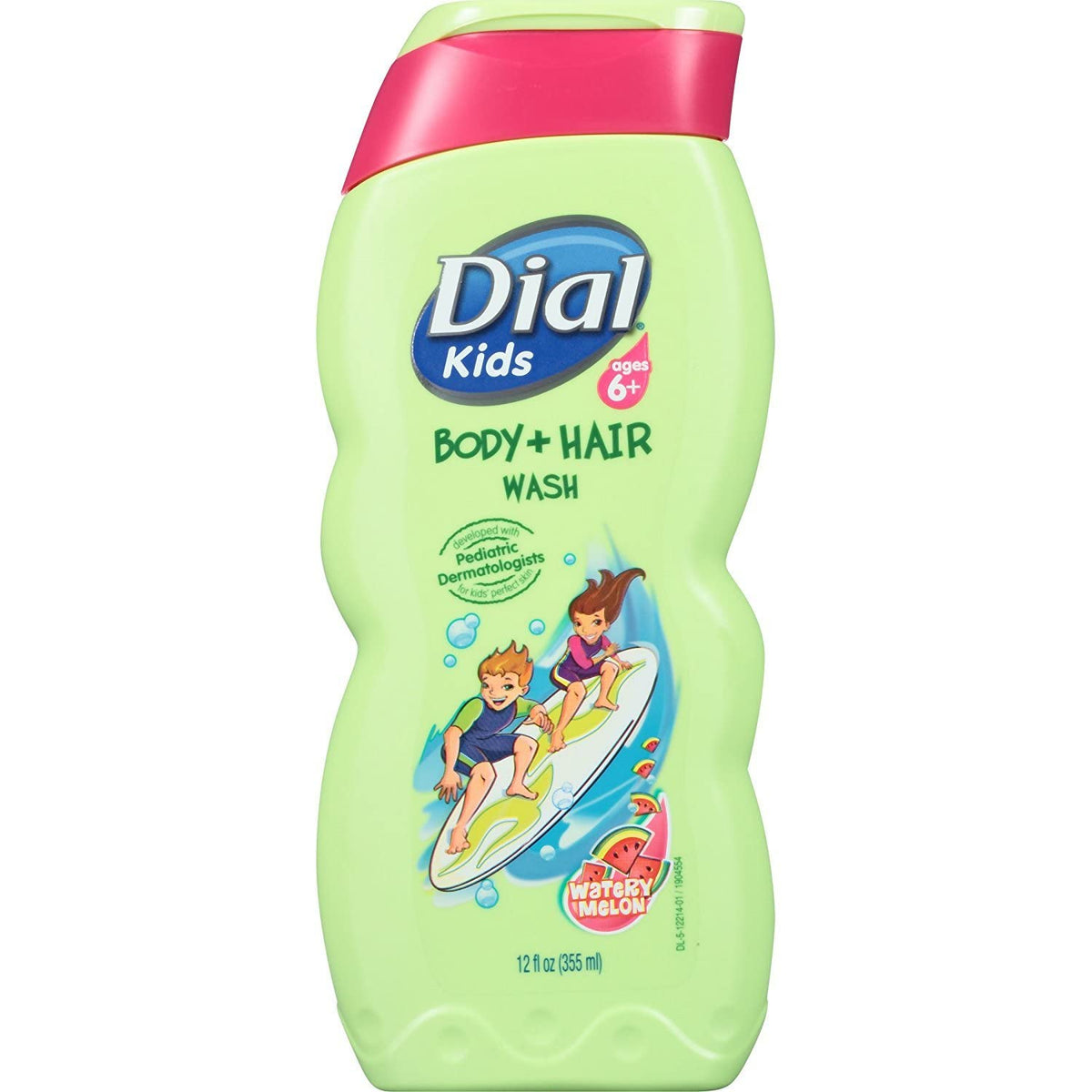 Dial Kids Body & Hair Wash, Watery Melon, 12 Fl Oz, Pack Of 6 - Gentle & Fun Cleansing