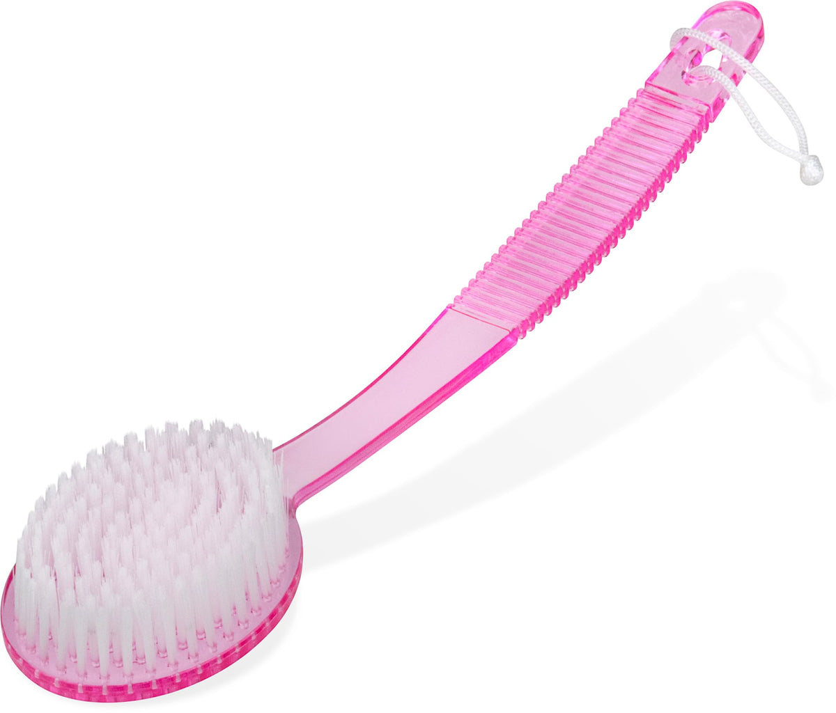 Decorrack Pink Bath Brush With Long Handle For Exfoliating Back, Body, And Feet - 1 Pack