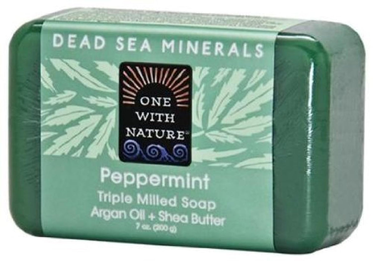 One With Nature Peppermint Dead Sea Mineral Soap - 7 Ounce Bar For Skin Nourishment