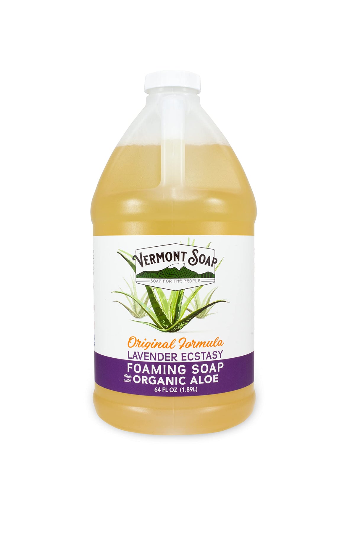 Vermont Soap Organic Lavender Foaming Hand Soap - 64 Oz, Fragrance Free, Moisturizing For Dry Skin