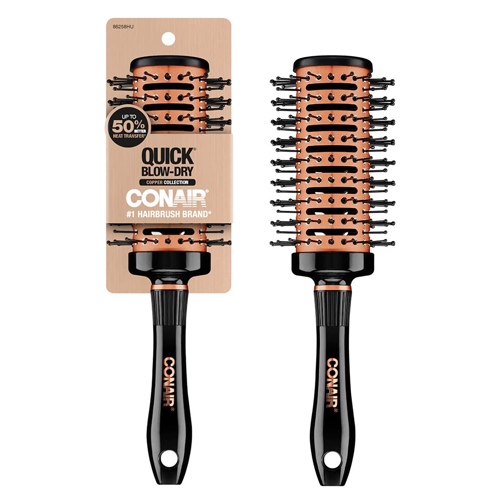 Conair Vented Copper Round Brush For Quick Blow Drying And Styling - 1 Count