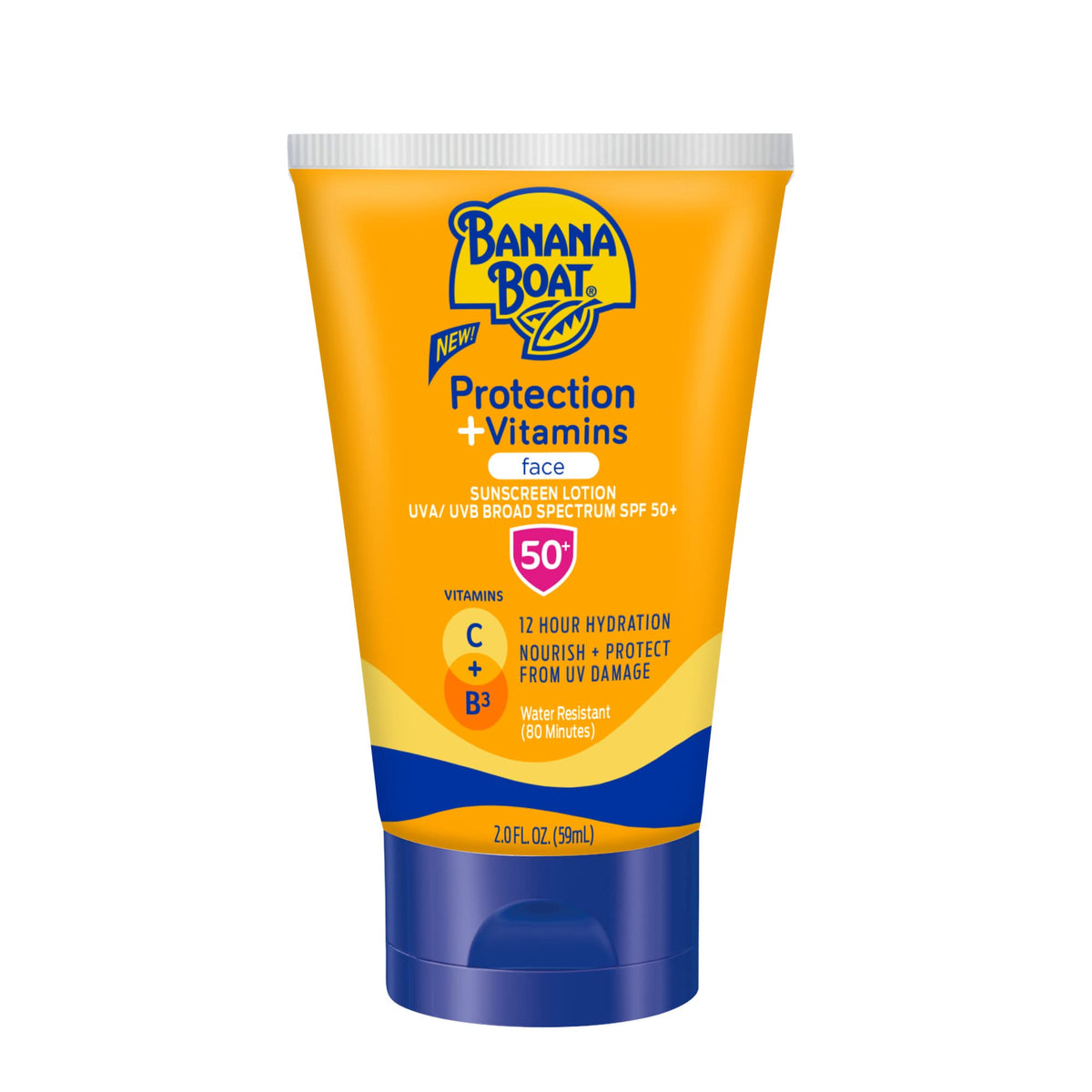 Banana Boat Spf 50 Sunscreen For Face, Travel Size 2 Oz, Fragrance-Free With Vitamin C & Niacinamide