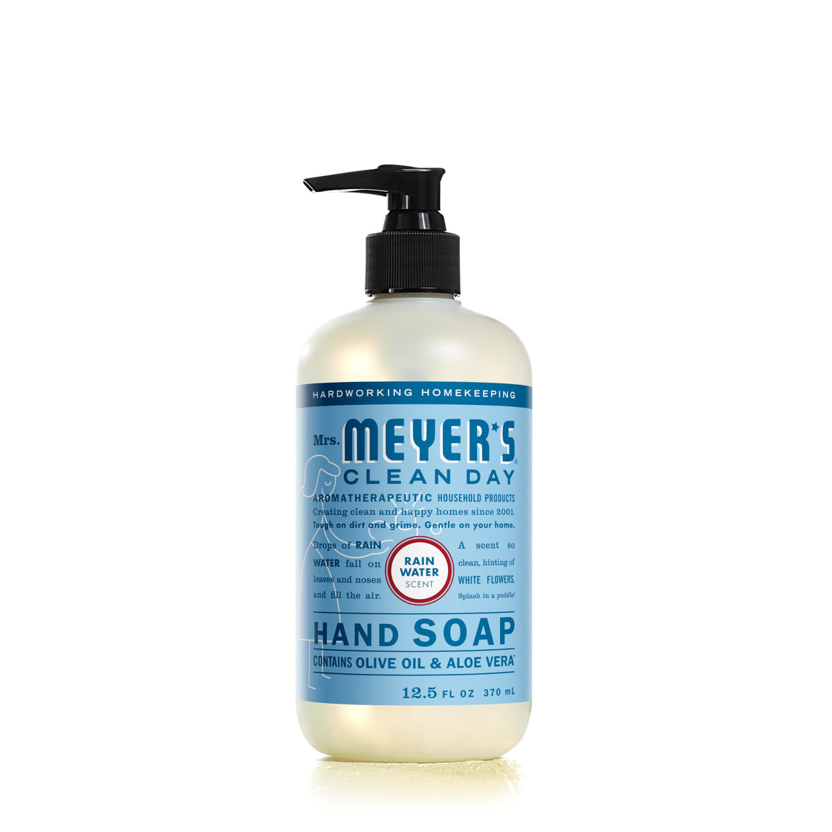 Mrs. Meyer'S Clean Day Hand Soap, Rain Water, Essential Oils, Biodegradable, 12.5 Fl Oz