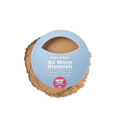 Ruby Kisses No More Blemish Face Powder, Salicylic Acid, Matte Finish, Toasted Almond, 0.28 Oz