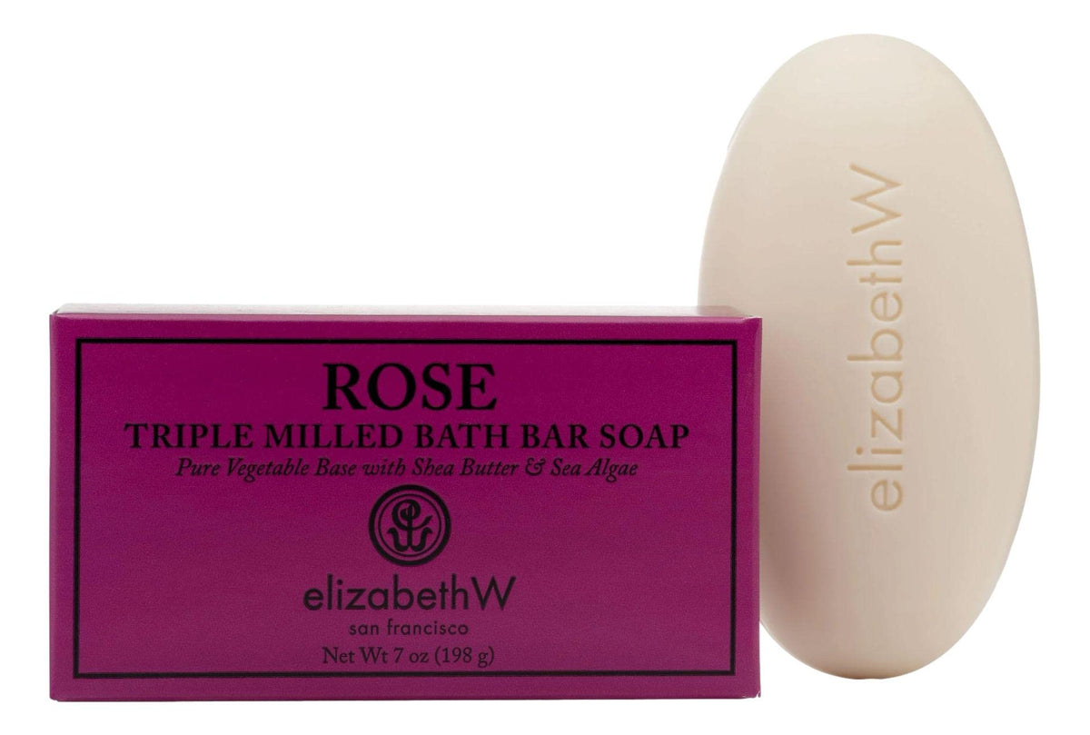 Elizabeth W Rose Triple Milled Bath Bar Soap, 7 Ounces - Luxurious Moisturizing Cleanser