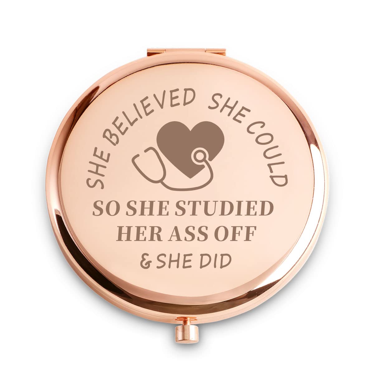 Coyoal Personalized Engraved Compact Mirror - Unique Nurse Gift For Women, Appreciation & Retirement