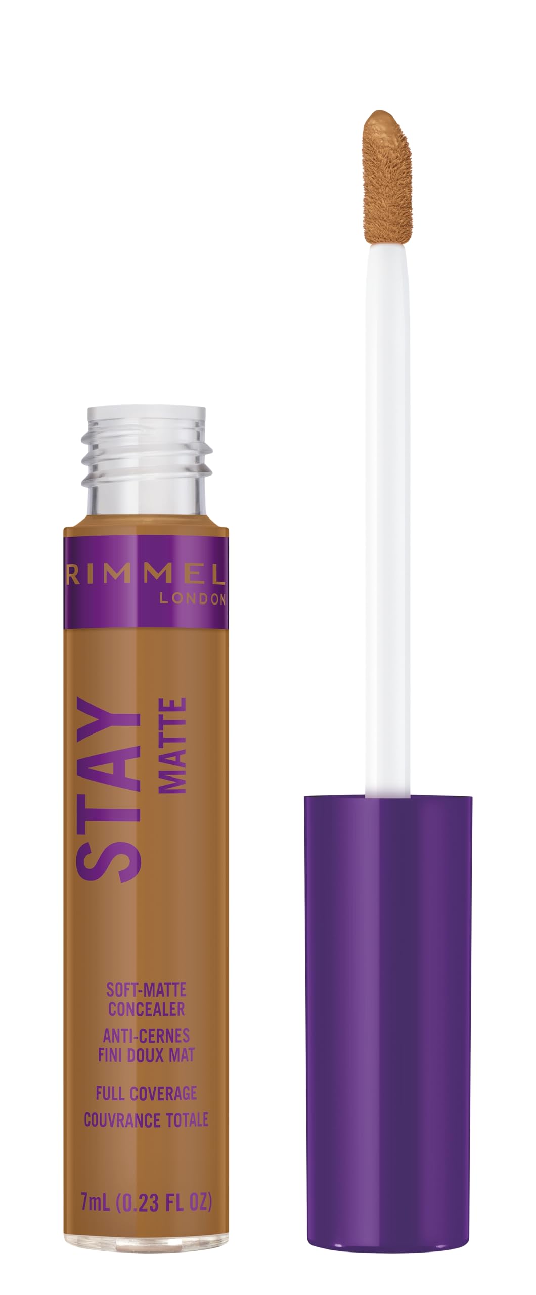 Rimmel London Stay Matte Concealer, 24-Hour Wear, Shine Control, Golden Amber, 0.23Oz