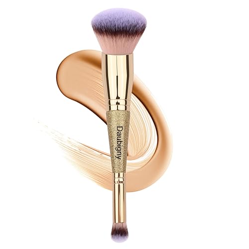 Daubigny Dual-ended Makeup Brush Set - Foundation & Concealer, Premium Gold Aluminum, Flawless Finish