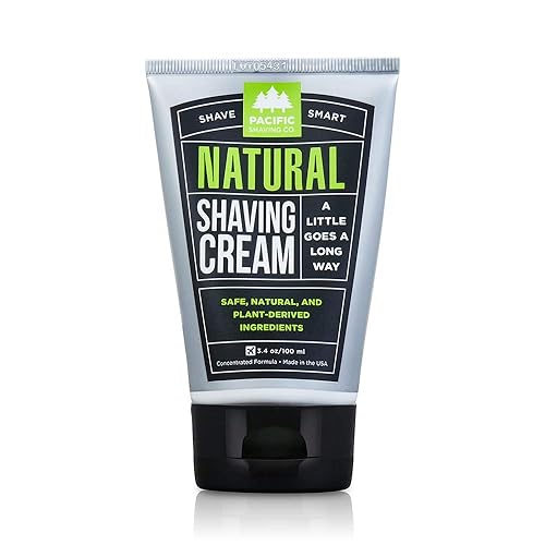 Pacific Shaving Company Natural Shaving Cream - Shea Butter & Vitamin E For Sensitive Skin 3.4 Oz