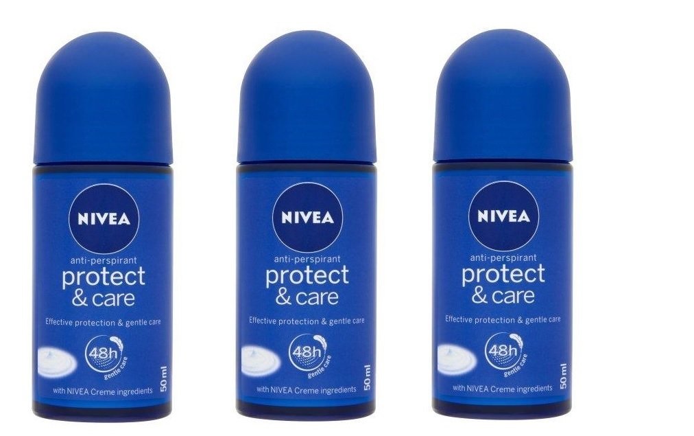 Nivea 3X Protect & Care Anti-Perspirant Deodorant Roll On For Women, 1.69 Fl Oz