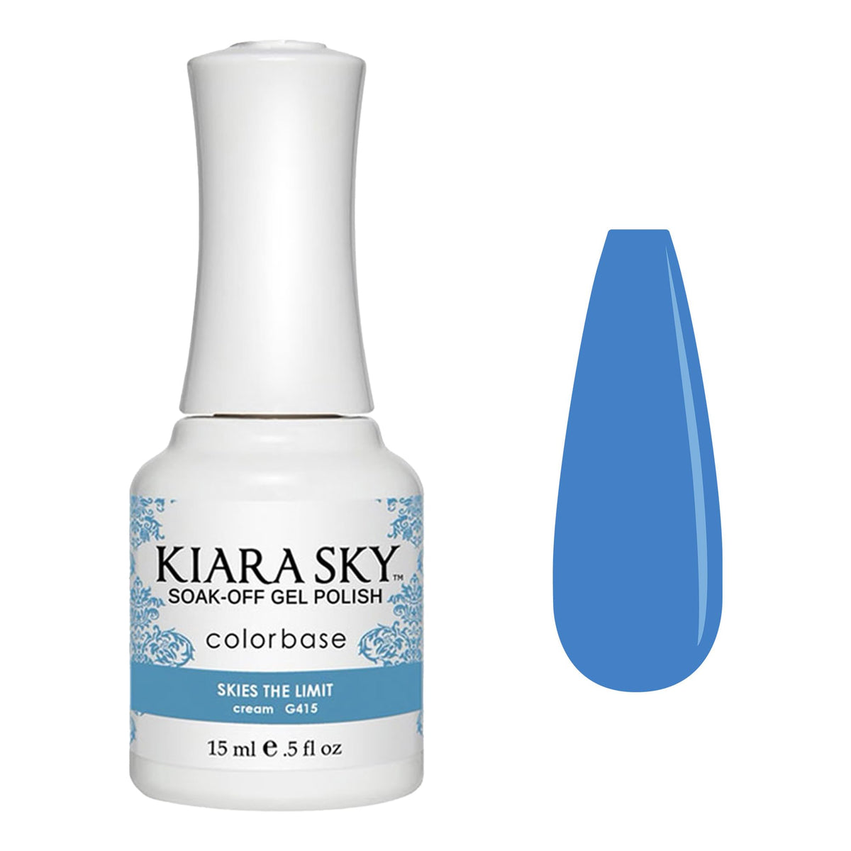 Kiara Sky Led Uv Soak Off Gel Polish - Skies The Limit G415 - Baby Powder Blue - 0.5 Fl Oz