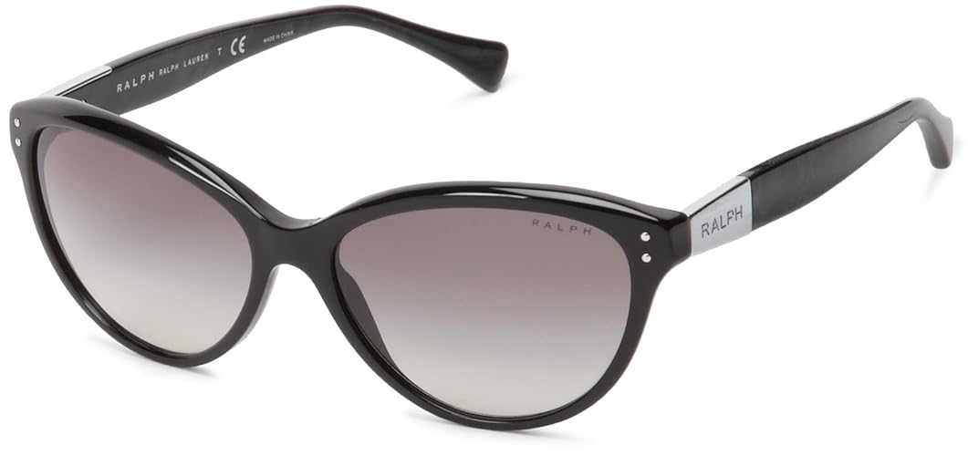 Ralph By Ralph Lauren Women'S Cat Eye Sunglasses, Black/Grey Gradient, 58Mm