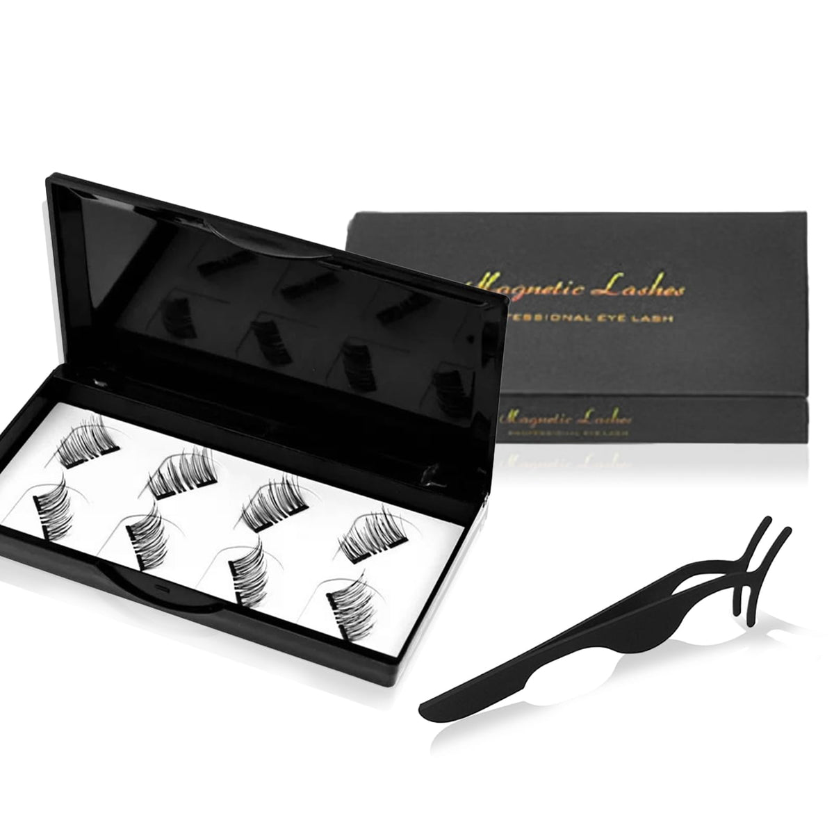 Yuninfang No Glue Magnetic Eyelashes - 10 Pairs Reusable Half Eye Lashes With Tweezers