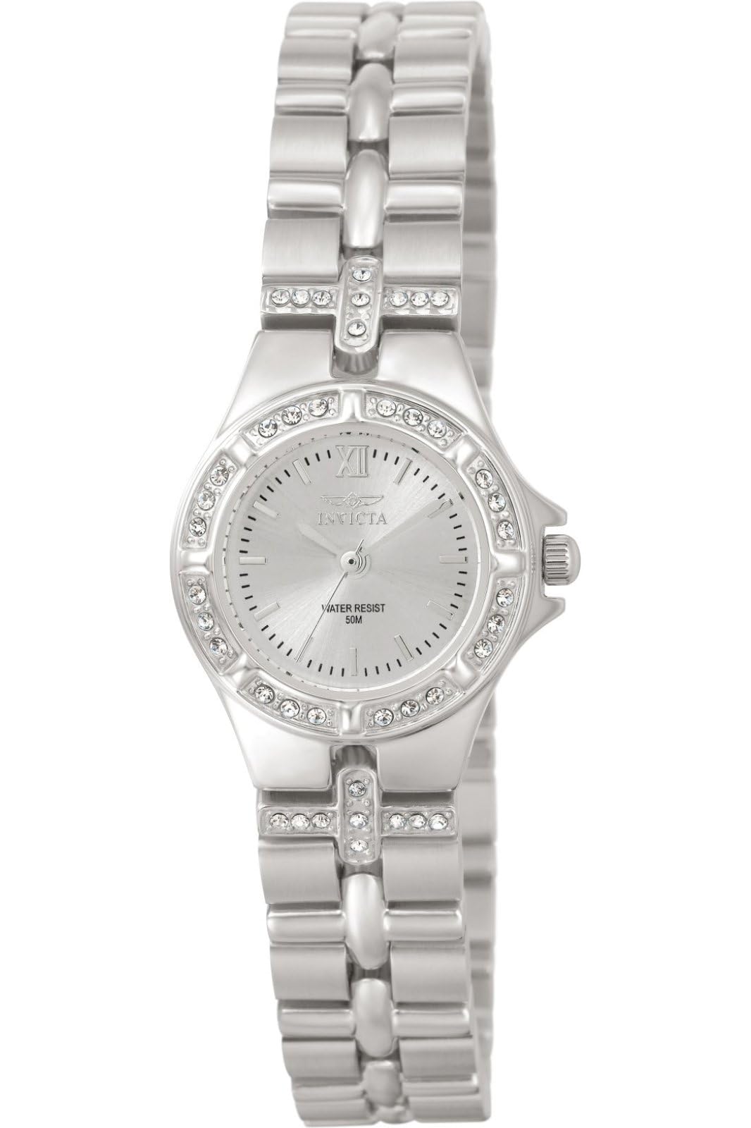 Invicta Women'S Wildflower Stainless Steel Watch With Crystal Accents, Silver-Tone