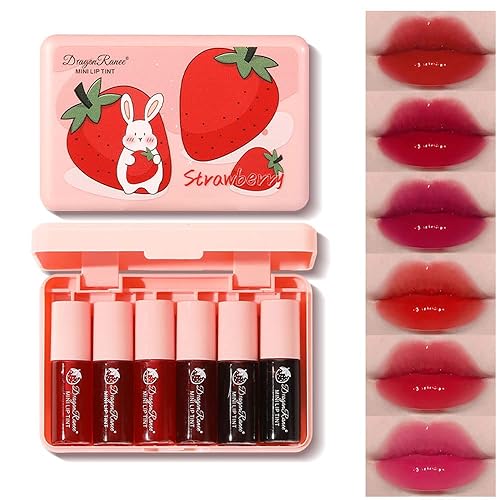 Miniling 6 Colors Lip Tint Stain Set - Korean Velvet Lip & Cheek Tint, Waterproof, 2 Fl Oz