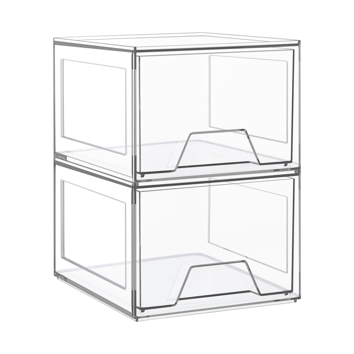 Amaoot 2 Pack Stackable Acrylic Makeup Organizer - Clear Bathroom Storage Drawers For Vanity & Pantry