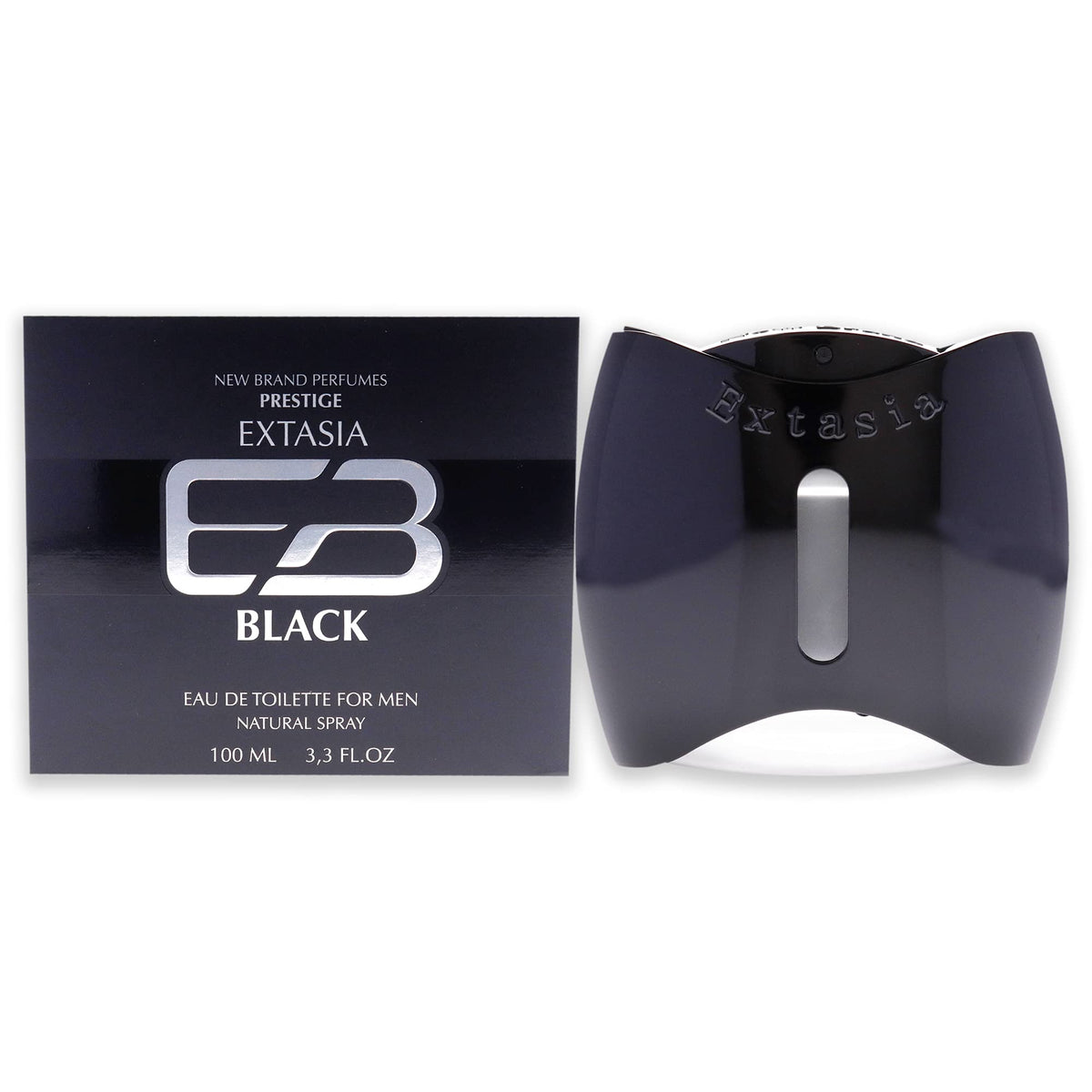 New Brand Extasia Black EDT Spray Men 34 oz