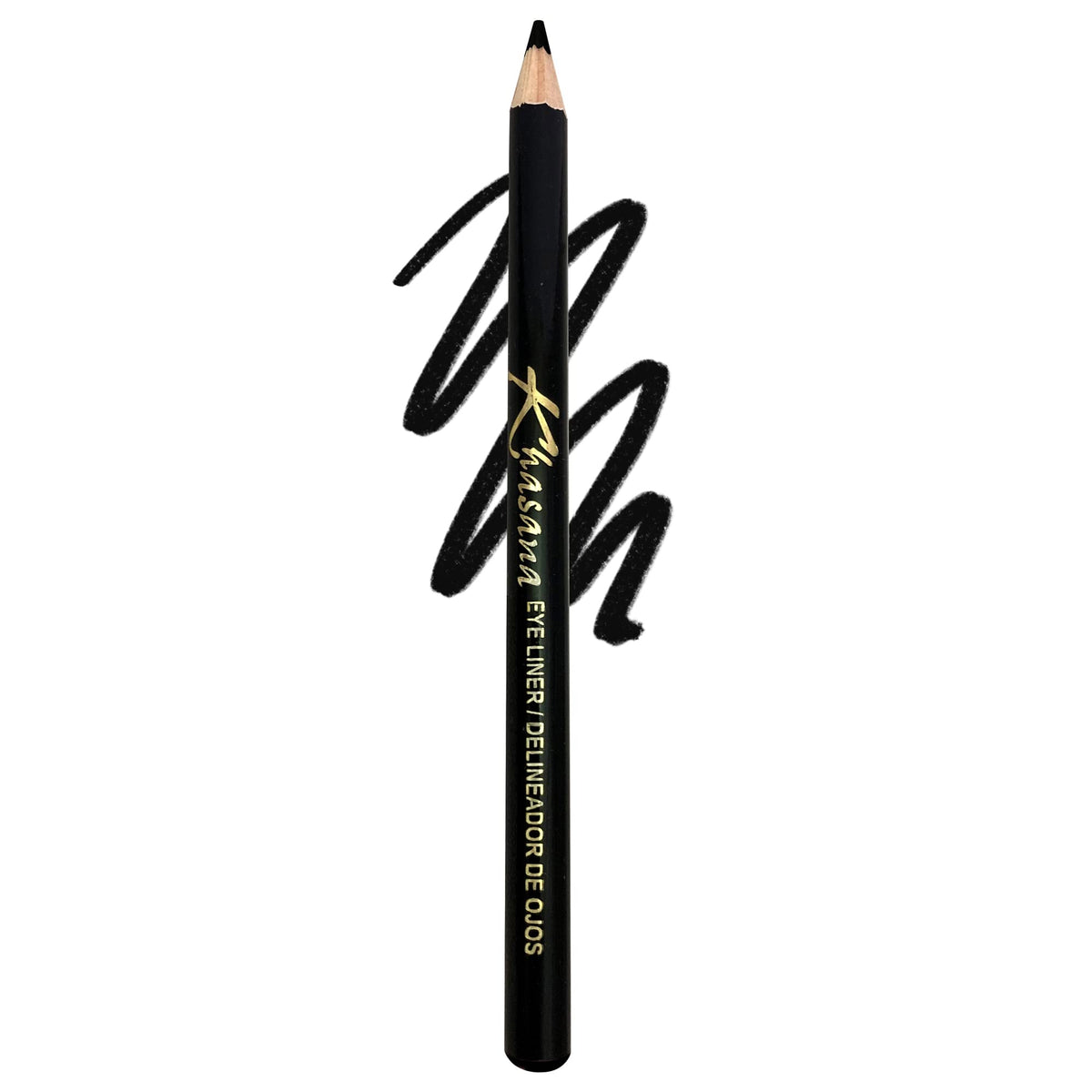 Khasana Waterproof Eyeliner Pencil - Ultra Smooth, Long-Lasting, Matte Finish, #10 Black, Vegan