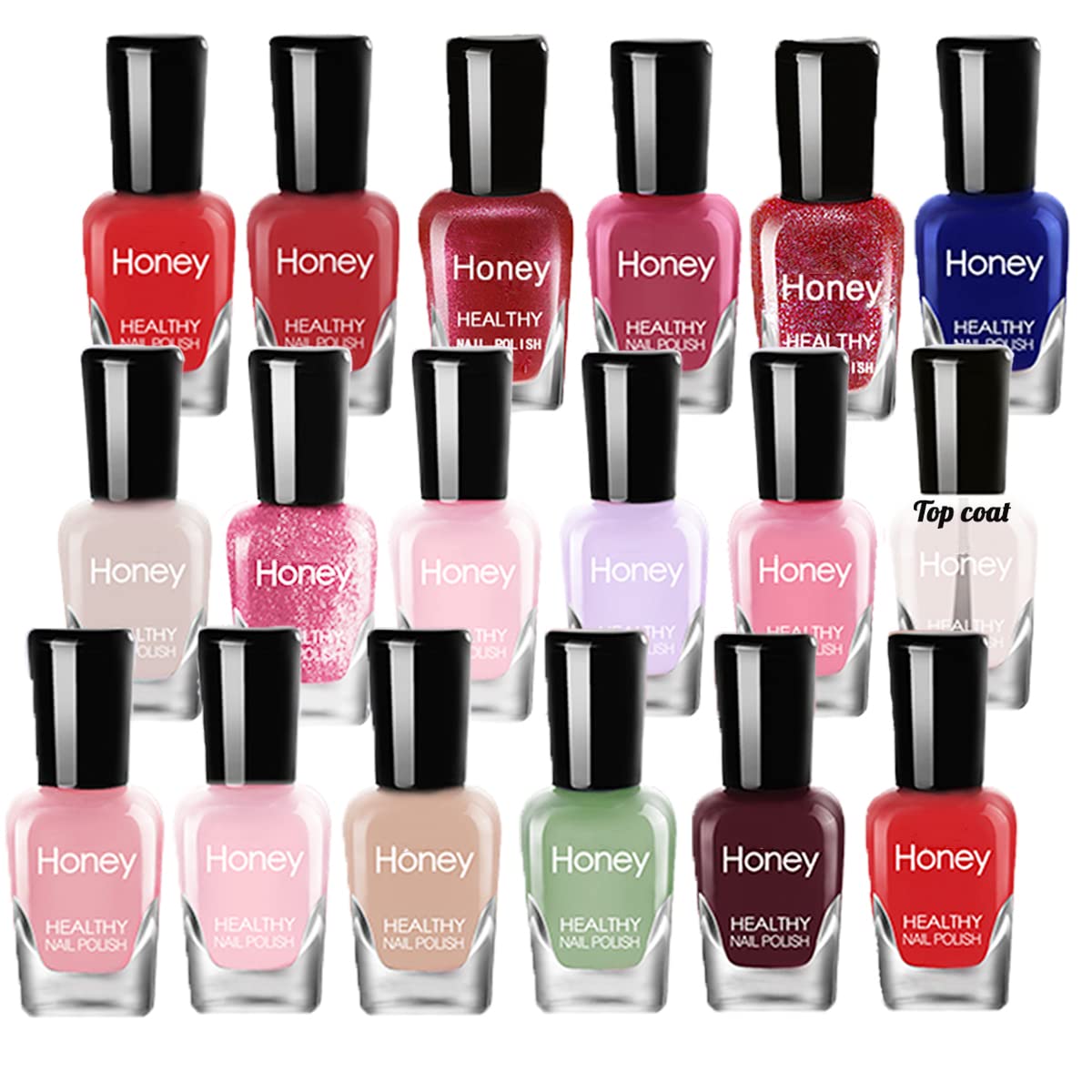 Tophany Eco-Friendly Nail Polish Set - 18 Fast Dry, Easy Peel Off, Non-Toxic For Women & Teens