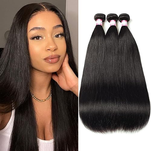 CYNOSURE 9A Virgin Brazilian Hair 3 Bundles Straight Human Hair 20/22/24 Inches