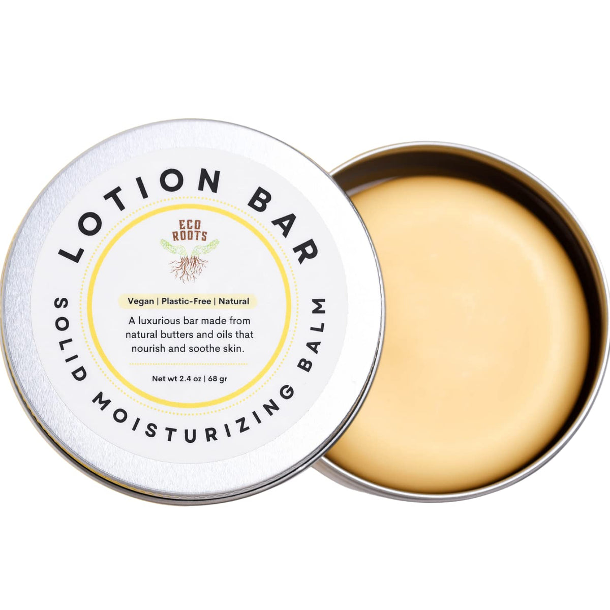 Eco Roots Waterless Lotion Bar | Vegan Solid Moisturizer With Candelilla Wax | Eco Friendly