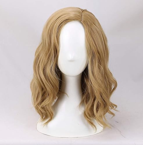 Boming Light Blonde Curly Cosplay Wig - 15 Inch Synthetic Fiber Women'S Hairpiece