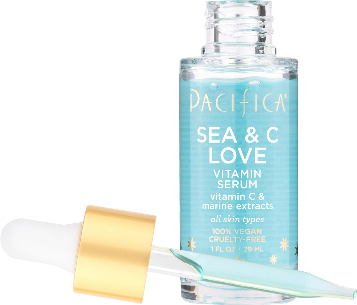 Pacifica Beauty Sea & C Love Vitamin C Serum with Hyaluronic Acid & Green Tea, 1 fl oz