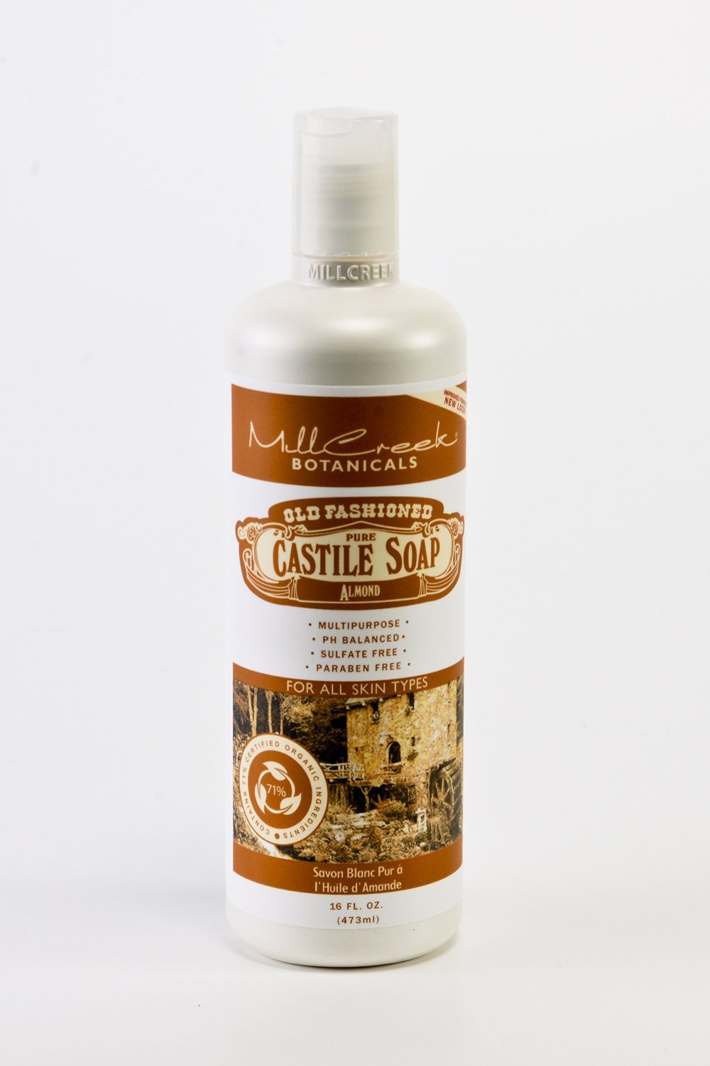 Mill Creek Castile Soap Almond 14 Oz - Natural Liquid Soap For Gentle Cleansing